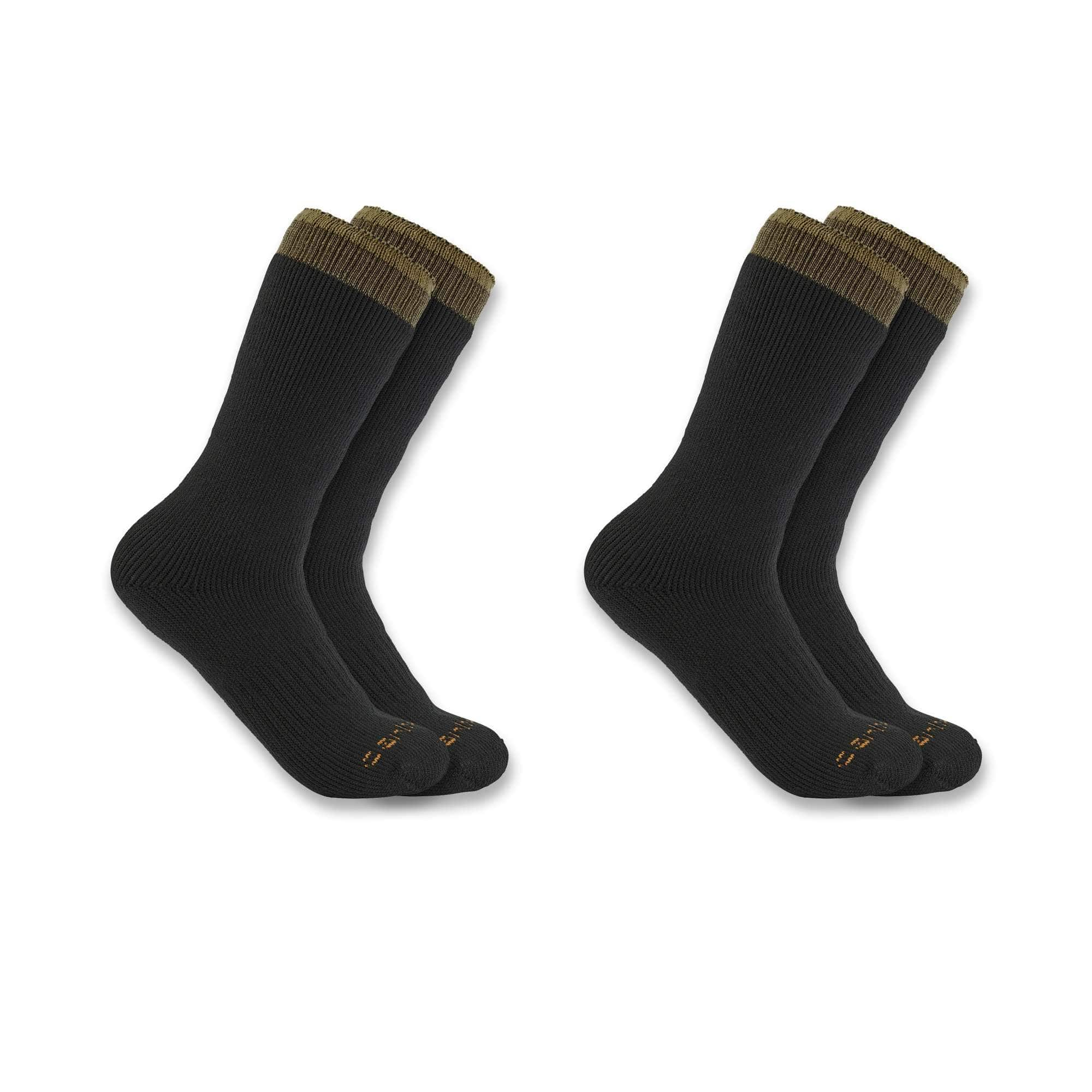 Carhartt Calcetines Hombre Poliéster/Nylon/Spandex CHMA2416C6 (Calcetines  de Trabajo Crew 6 Pares) Negro (L), Negro 