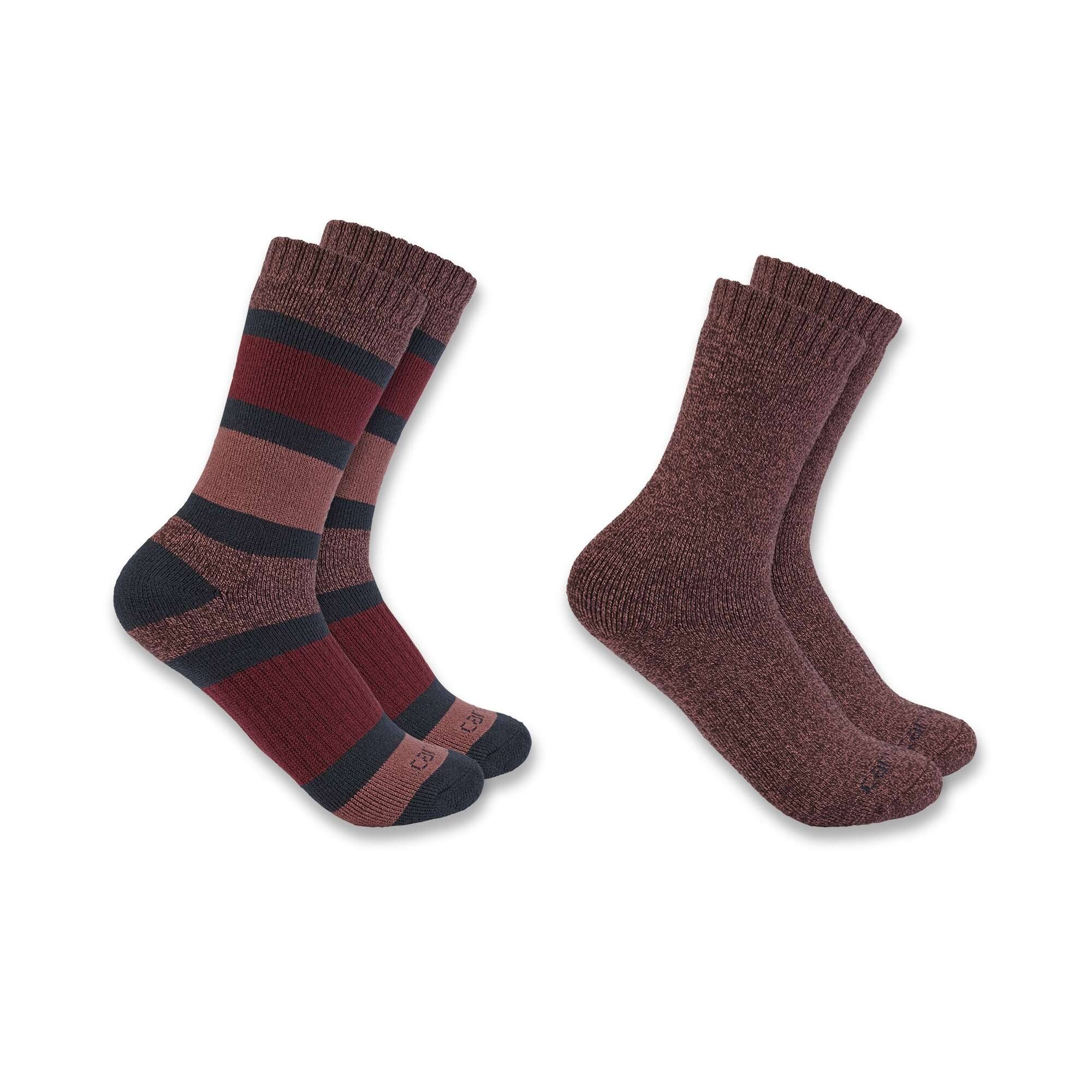 Carhartt Women's Carhartt Burgundy Women's Heavyweight Crew Sock 2-Pack