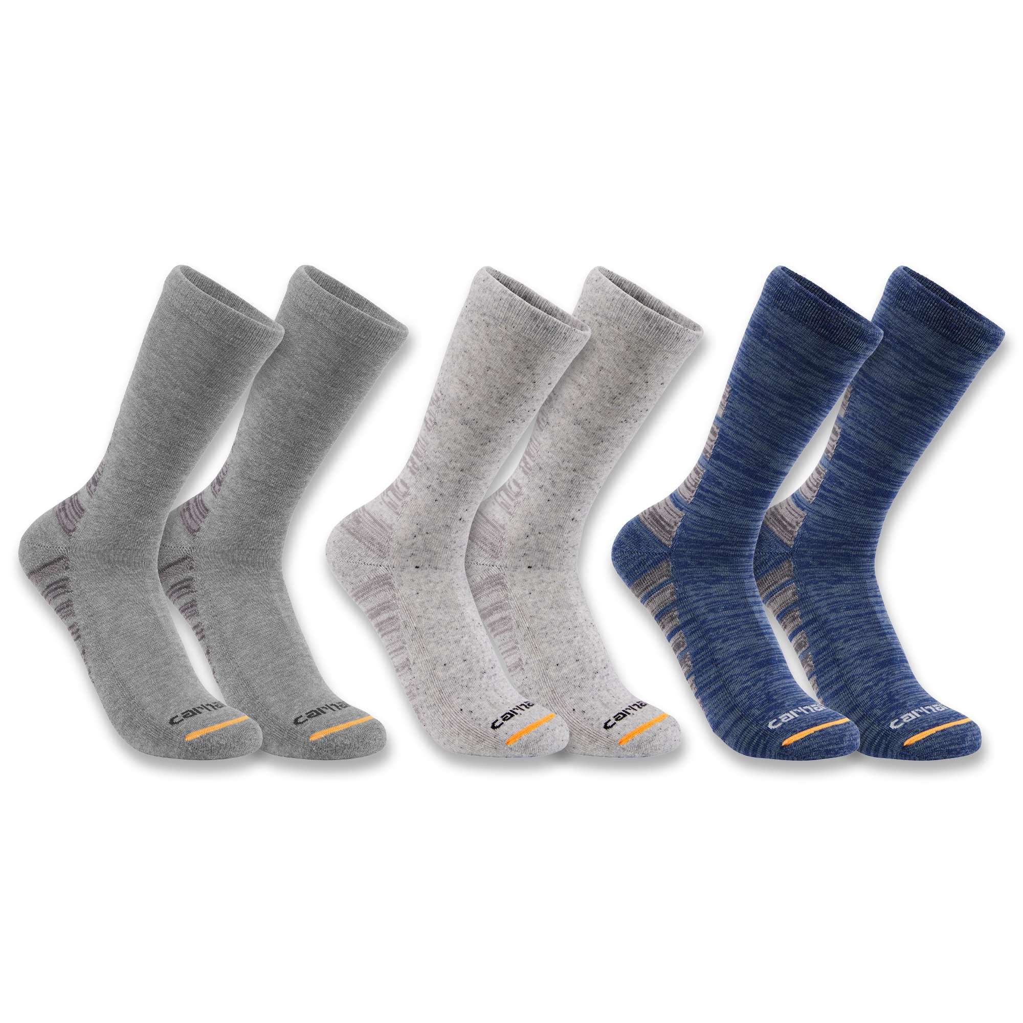 Carhartt Midweight Synthetic-Cotton Blend Crew Sock 3-Pack