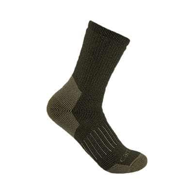 Carhartt Men's Moss Heavyweight Synthetic-Wool Blend Crew Sock