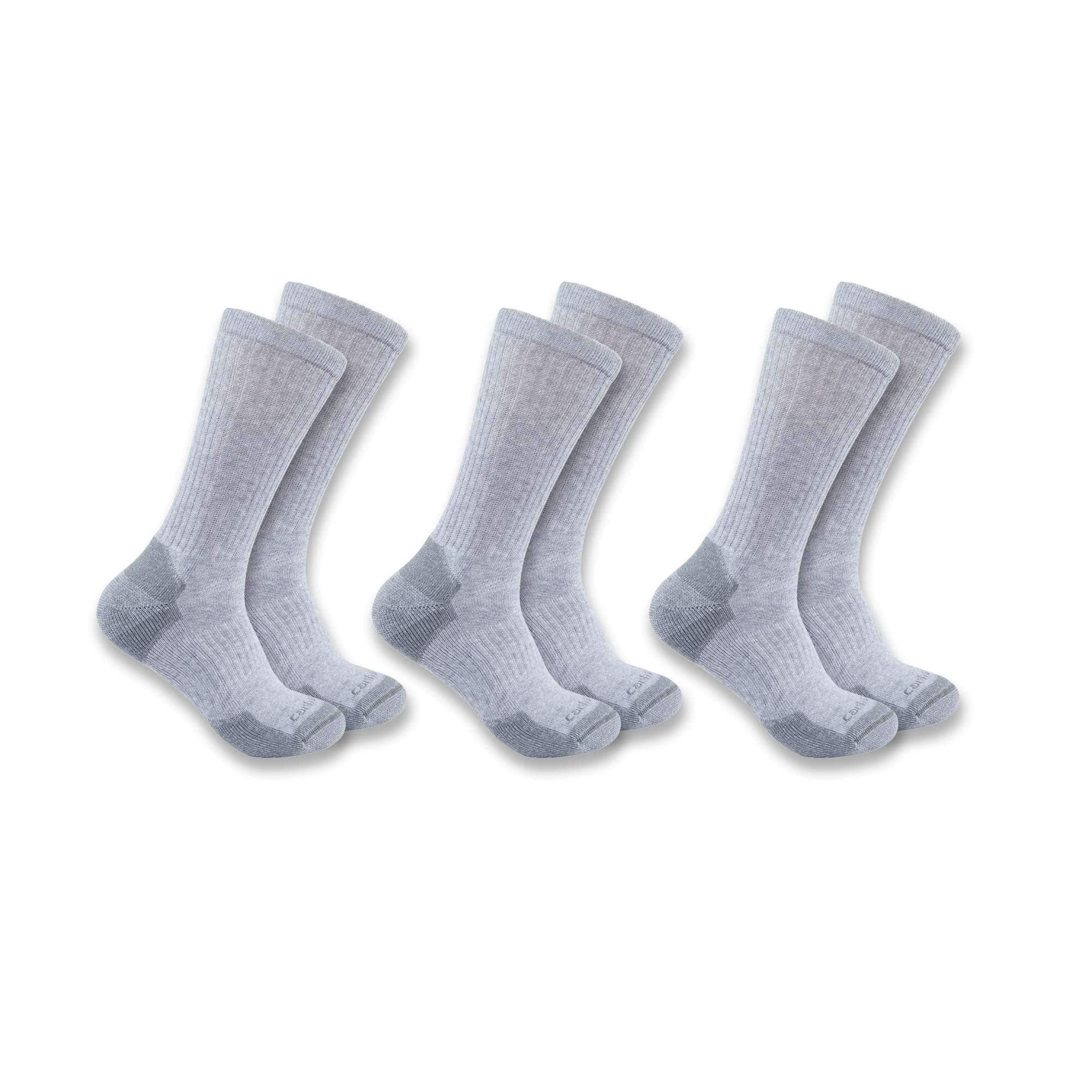 Pack of 3 pairs of charcoal Basic Coton mid calf cotton socks for men