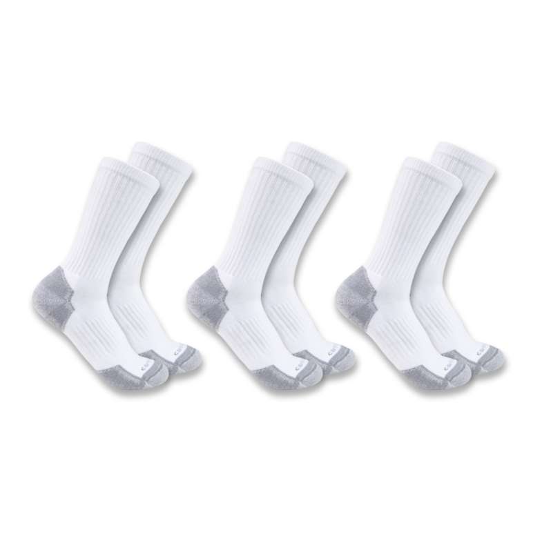 Carhartt  White Midweight Cotton Blend Crew Sock 3-Pack