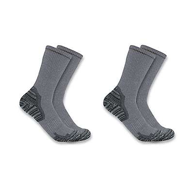 Carhartt Men's Asphalt Heather Nep Carhartt Force® Midweight Synthetic-Wool Blend Crew Sock 2-Pack
