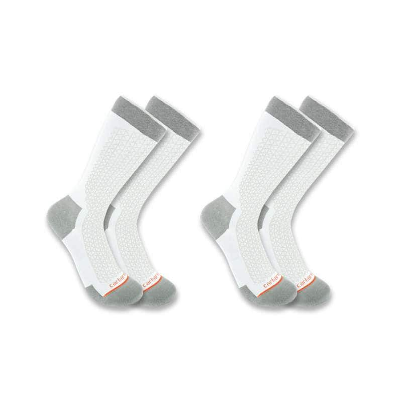 Carhartt  White Lightweight Durable Crew Sock 2-Pack