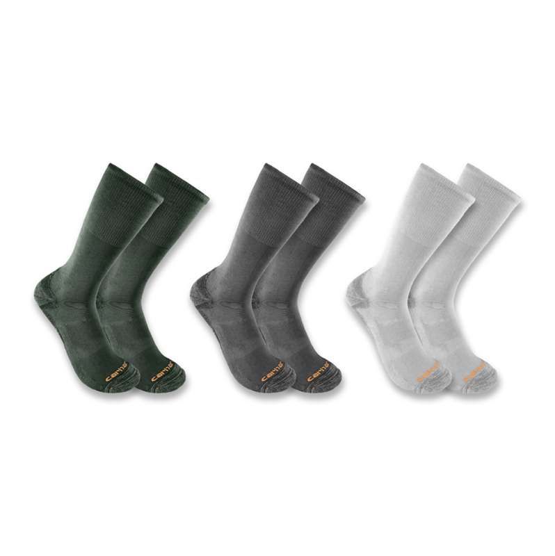Carhartt  Assorted Midweight Cotton-Tencel Comfort Crew Sock 3-Pack