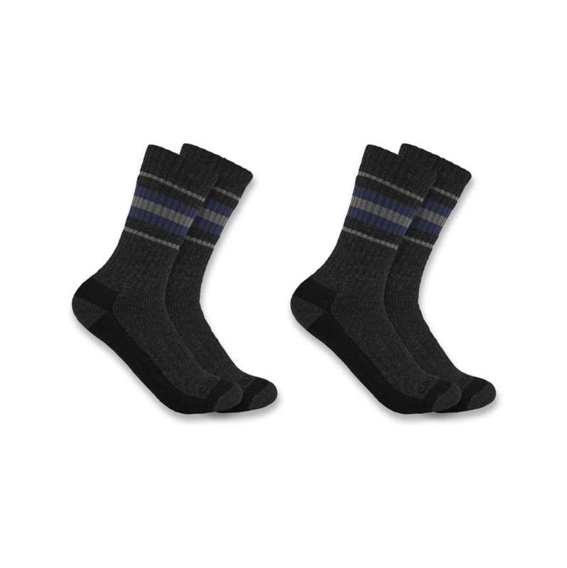 Carhartt  Black Women's Heavyweight Synthetic-Wool Blend Crew Sock 2-Pack