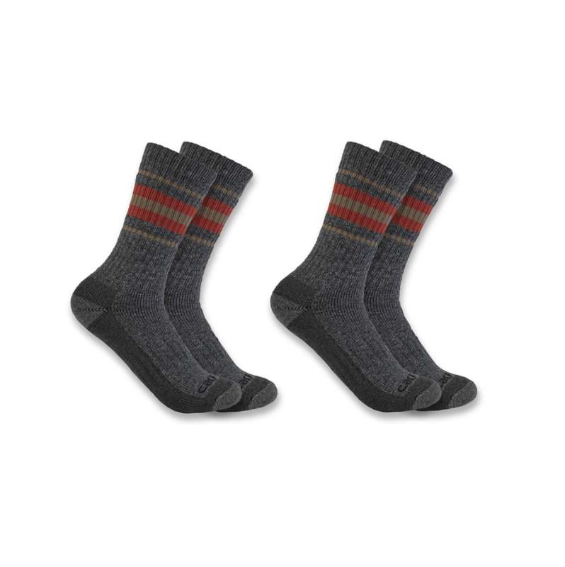 Carhartt  Grey Women's Heavyweight Synthetic-Wool Blend Crew Sock 2-Pack