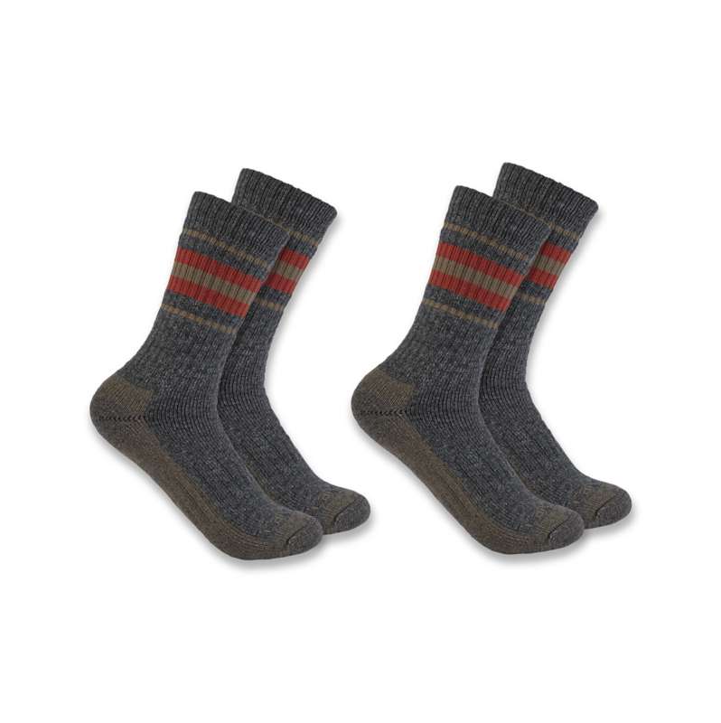 Carhartt  Carbon Heather Women's Heavyweight Synthetic-Wool Blend Crew Sock 2-Pack