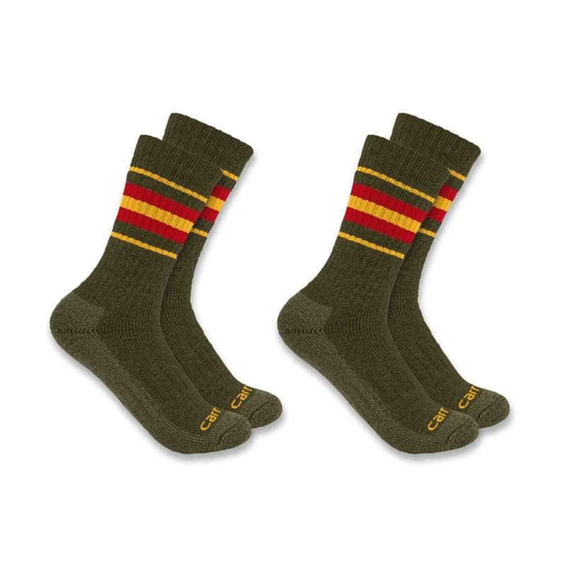 Carhartt  Moss Women's Heavyweight Synthetic-Wool Blend Crew Sock 2-Pack