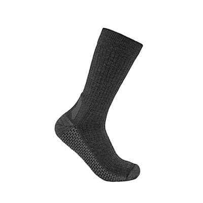 Carhartt Men's Carbon Heather Carhartt Force® Grid Midweight Merino Wool Blend Crew Sock