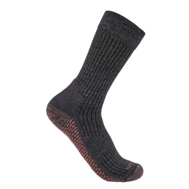 Carhartt  Carbon Heather Women's Carhartt Force® Grid Midweight Merino Wool Blend Crew Sock