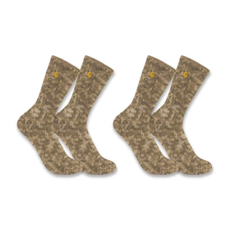 Carhartt  Dark Khaki Women's Midweight Tie-Dye Crew Sock 2-Pack