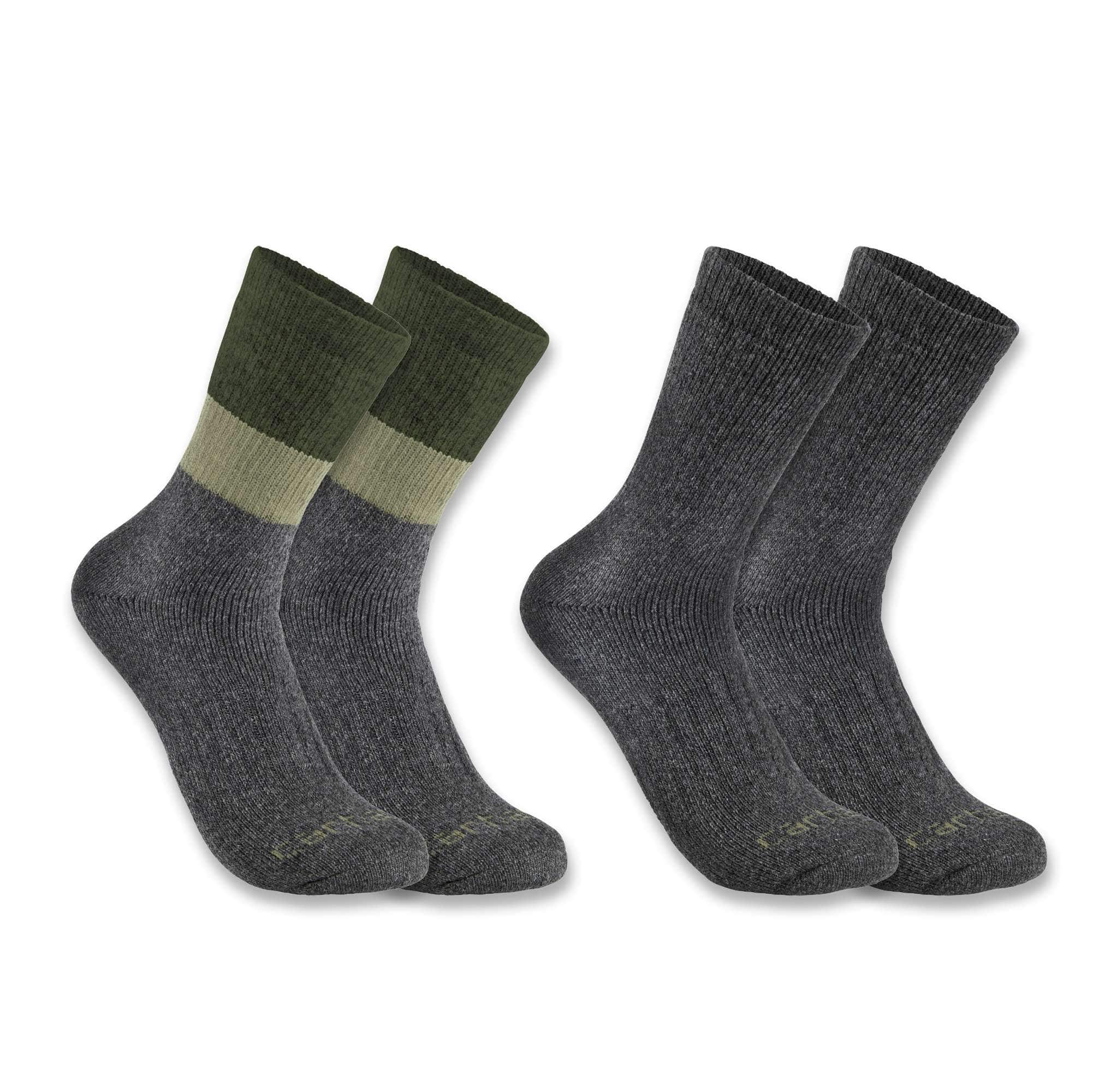Additional thumbnail 1 of Midweight Synthetic-Wool Blend Colorblock Crew Sock 2-Pack