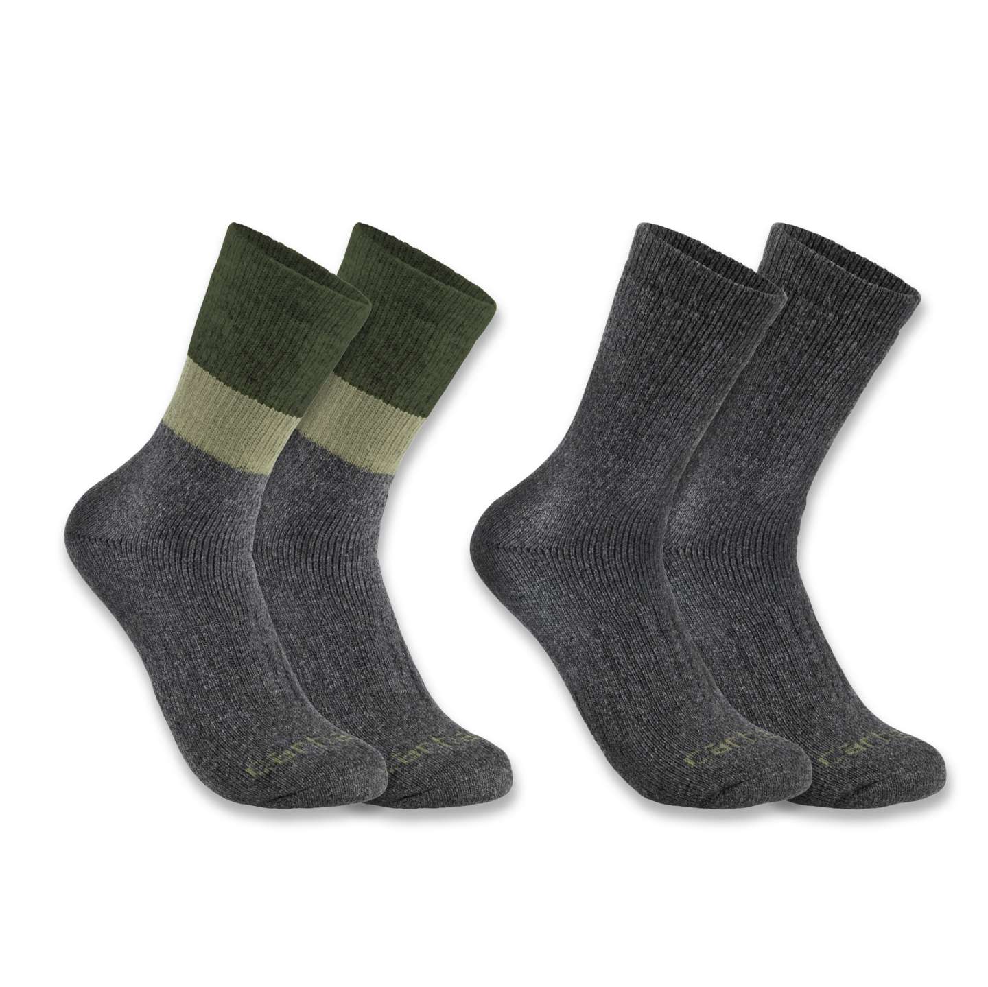 Носки Midweight Synthetic-Wool Colorblock для мужчин, 2 шт. — Carhartt, цвет: Меланжевый — фото 1