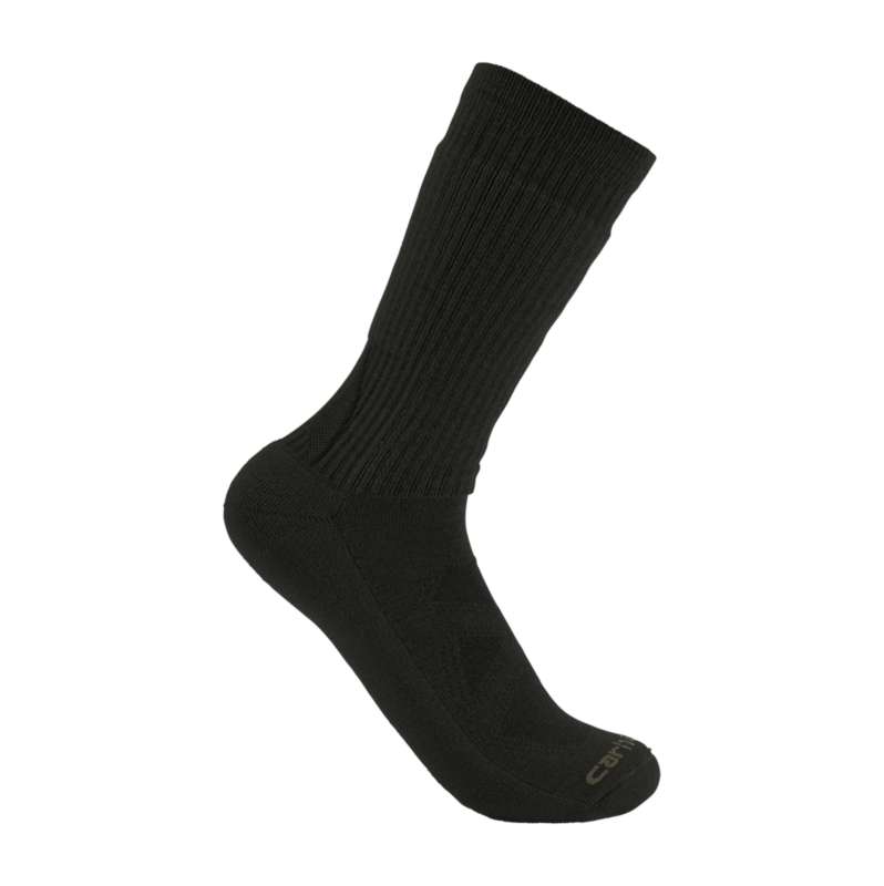 Carhartt  Black Midweight Merino Wool Blend Uniform Crew Sock