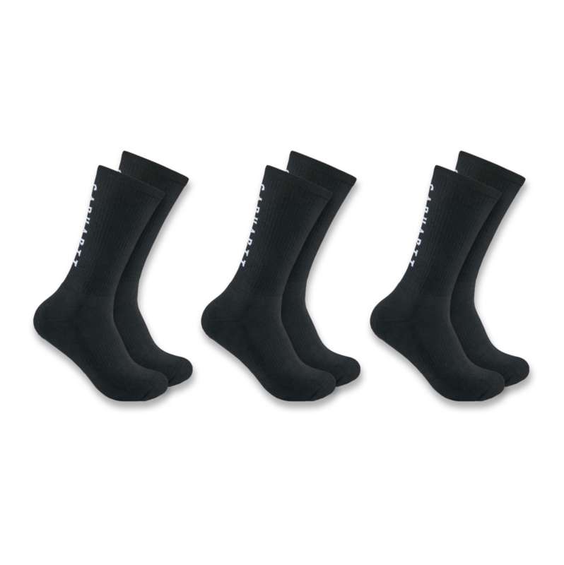 Carhartt  Black Carhartt Force® Midweight Logo Crew Sock 3-Pack