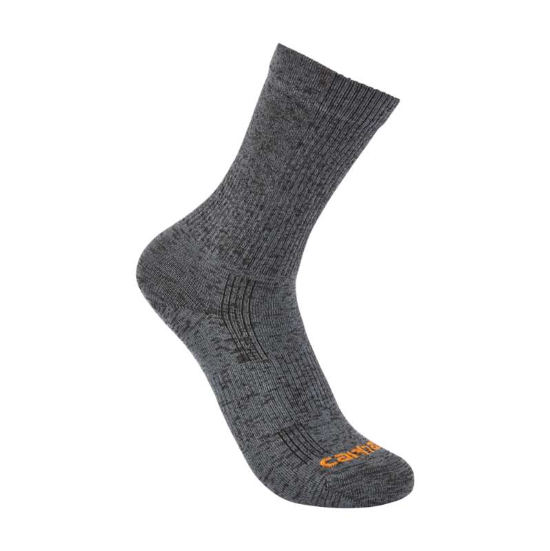 Carhartt  Carbon Heather Lightweight Durable Nylon-Synthetic Blend 
Crew Sock