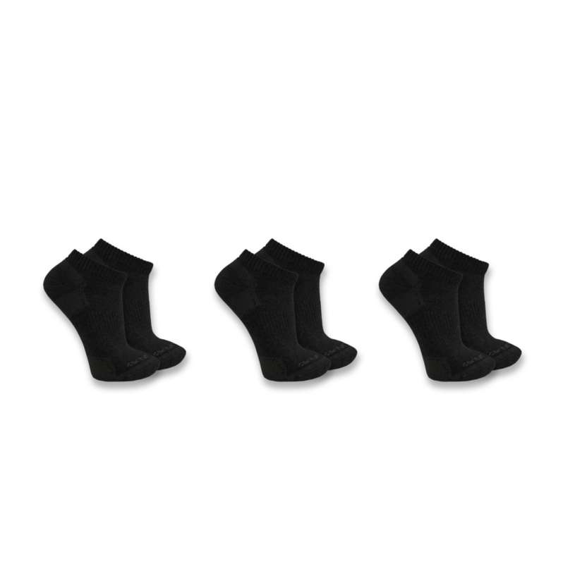 Carhartt  Black Women's Midweight Cotton Blend Low Cut Sock 3 Pack