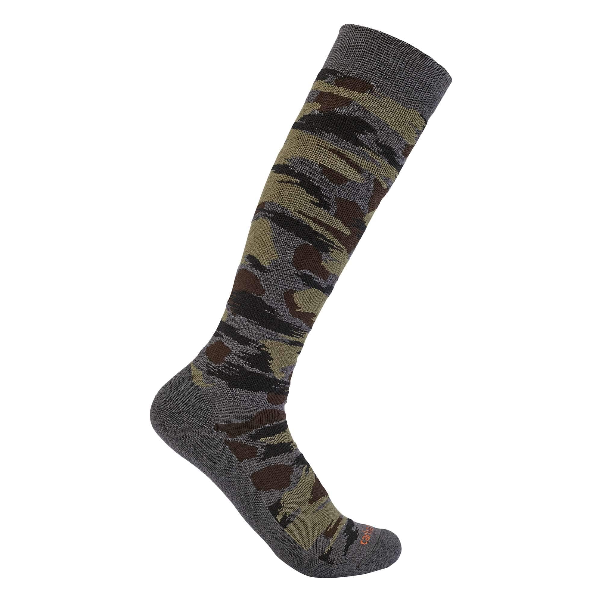 Carhartt Men's Shadow Blind Duck Camo Heavyweight Camo Over-The-Calf Sock