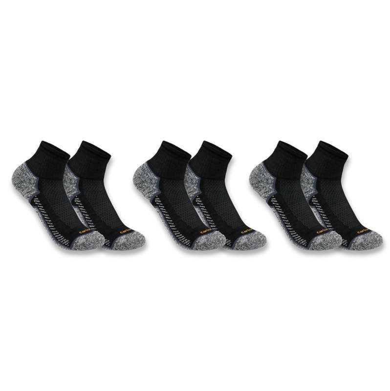 Carhartt Force® Midweight Quarter Sock 3-Pack | Black | Carhartt