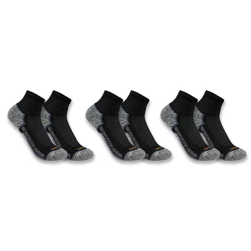 Carhartt  Black Carhartt Force® Midweight Quarter Sock 3-Pack