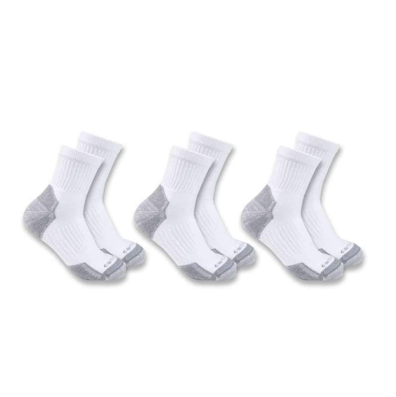 Carhartt  White Midweight Cotton Blend Quarter Sock 3-Pack