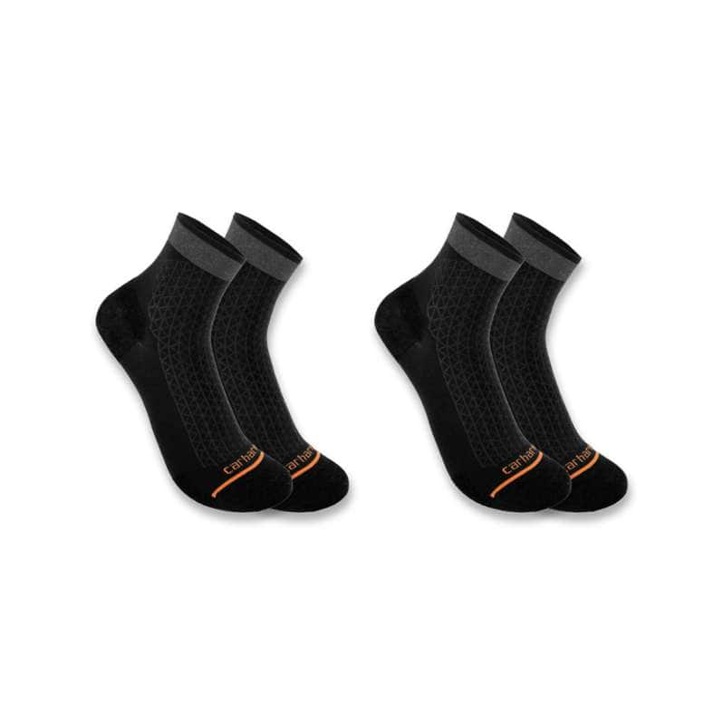 Carhartt  Black Lightweight Durable Quarter Sock 2-Pack