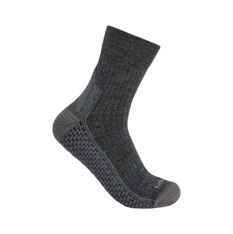 Carhartt  Carbon Heather Carhartt Force® Grid Midweight Merino Wool Blend Quarter Sock