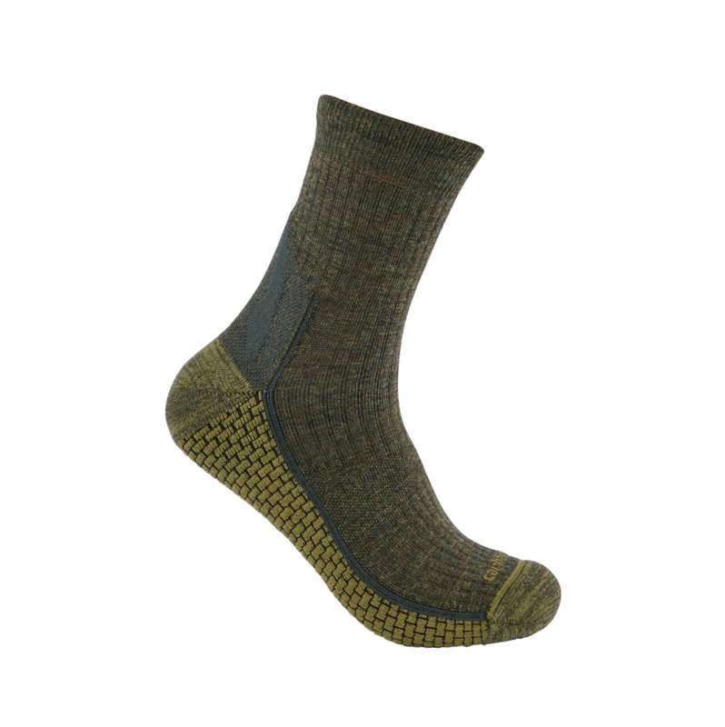 Carhartt  Olive Carhartt Force® Grid Midweight Merino Wool Blend Crew Sock