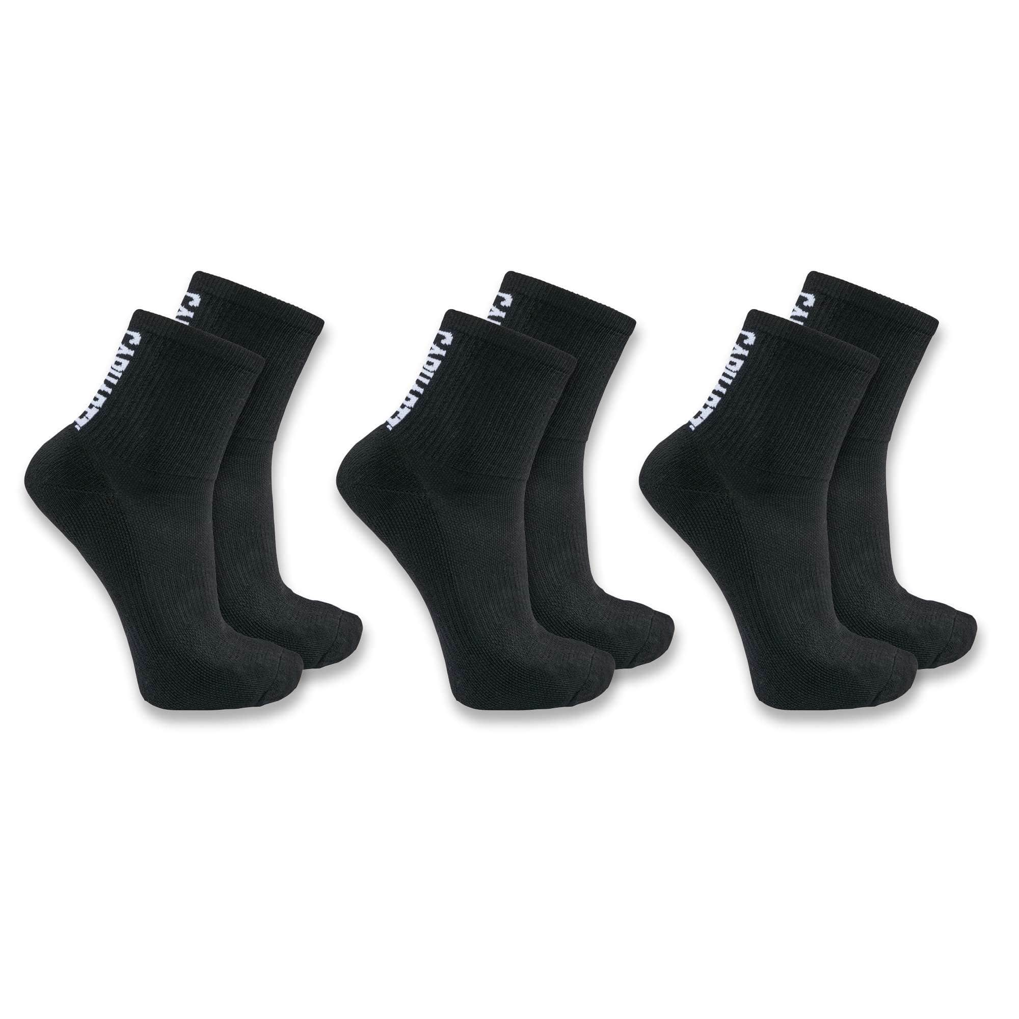 Carhartt Calcetines Hombre Poliéster/Nylon/Spandex CHMA2416C6 (Calcetines  de Trabajo Crew 6 Pares) Negro (L), Negro 