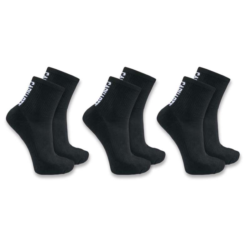 Carhartt  Black Carhartt Force® Midweight Logo Short Crew Sock 3-Pack