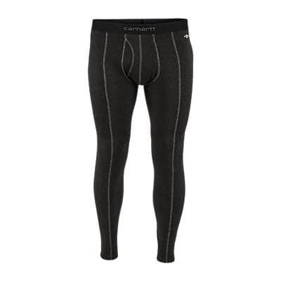 Carhartt Men's Black Heather Men's Base Layer Thermal Pants - Force® - Heavyweight - Synthetic Wool-Blend Fleece