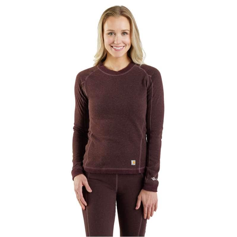 Carhartt  Sparrow Heather Women's Carhartt Force® Heavyweight Synthetic Wool-Blend Fleece Base Layer Crewneck Top