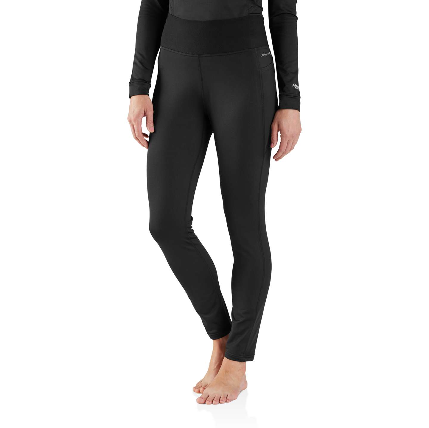 Женские брюки Carhartt Force Heavyweight Stretch Base Layer, цвет: Чёрный — фото 1