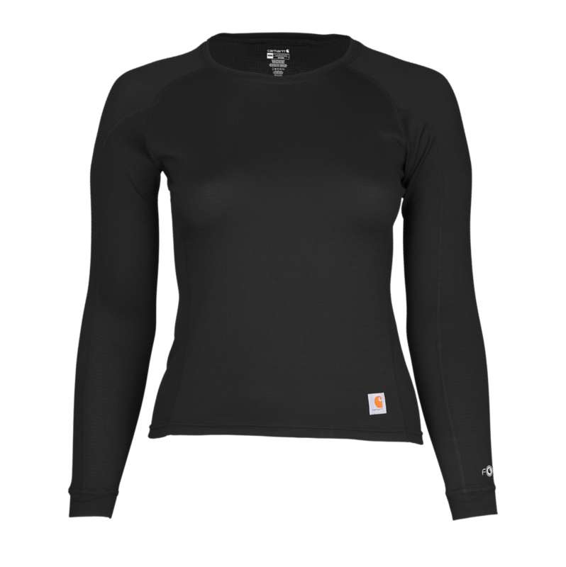 Carhartt  Black Women's Carhartt Force® Midweight Waffle Base Layer Crewneck Top
