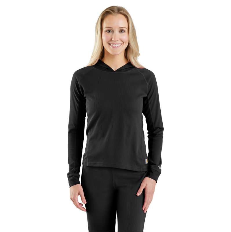 Carhartt  Black Women's Carhartt Force® Midweight Micro-Grid Base Layer Hoodie