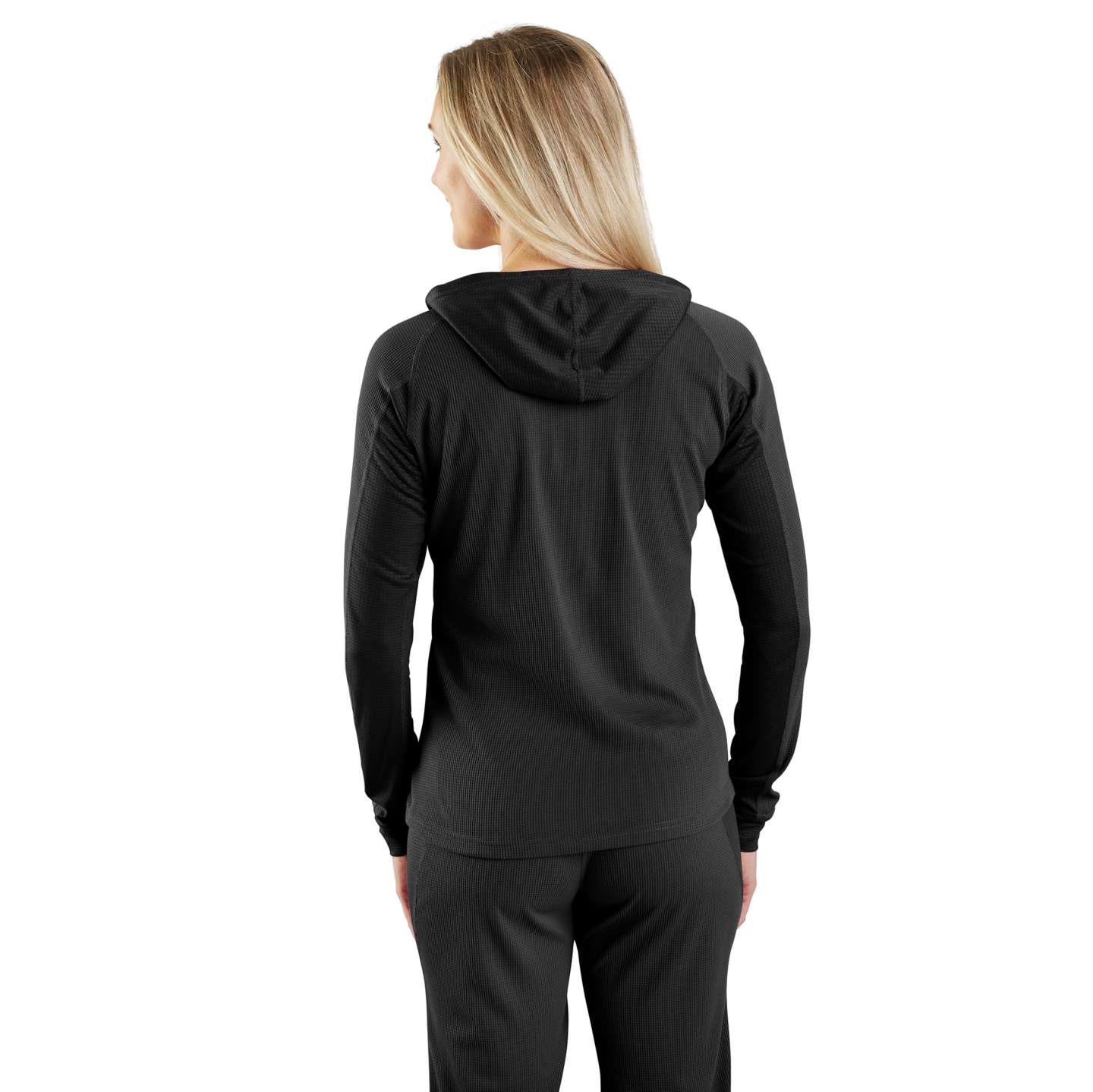 Женское худи Carhartt Force® Midweight Micro-Grid Base Layer, цвет: Чёрный — фото 2