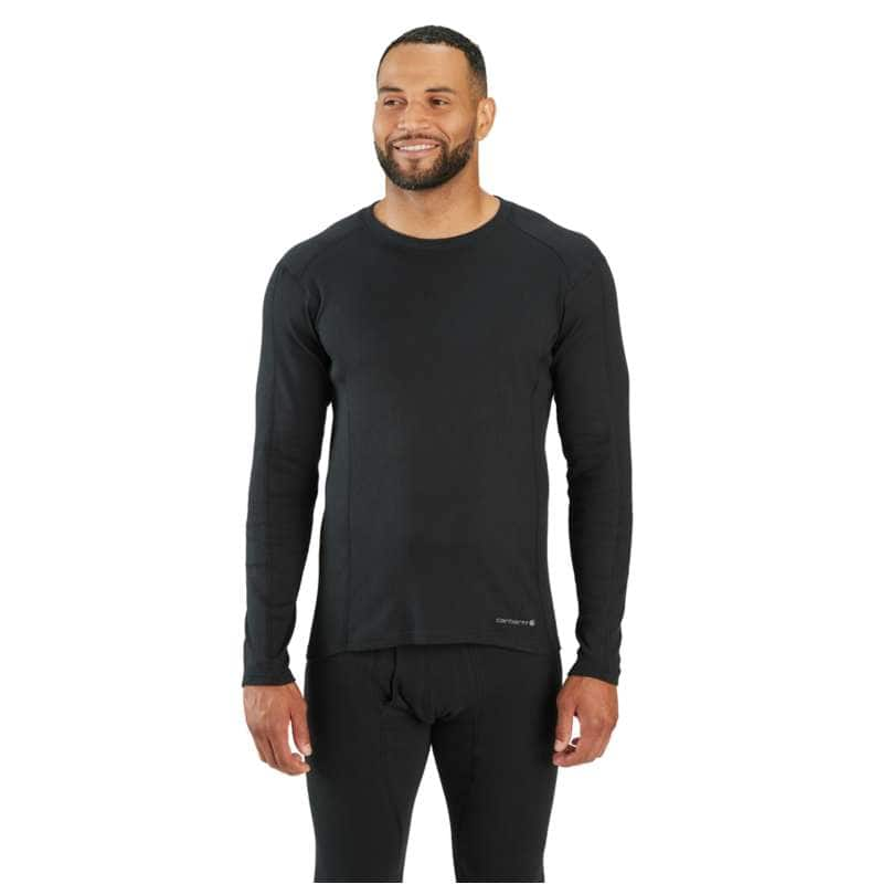 Carhartt  Black Midweight Stretch Cotton Rib Base Layer Crewneck