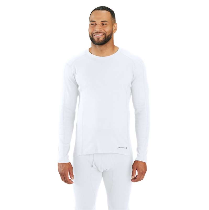 Carhartt  White Midweight Stretch Cotton Rib Base Layer Crewneck