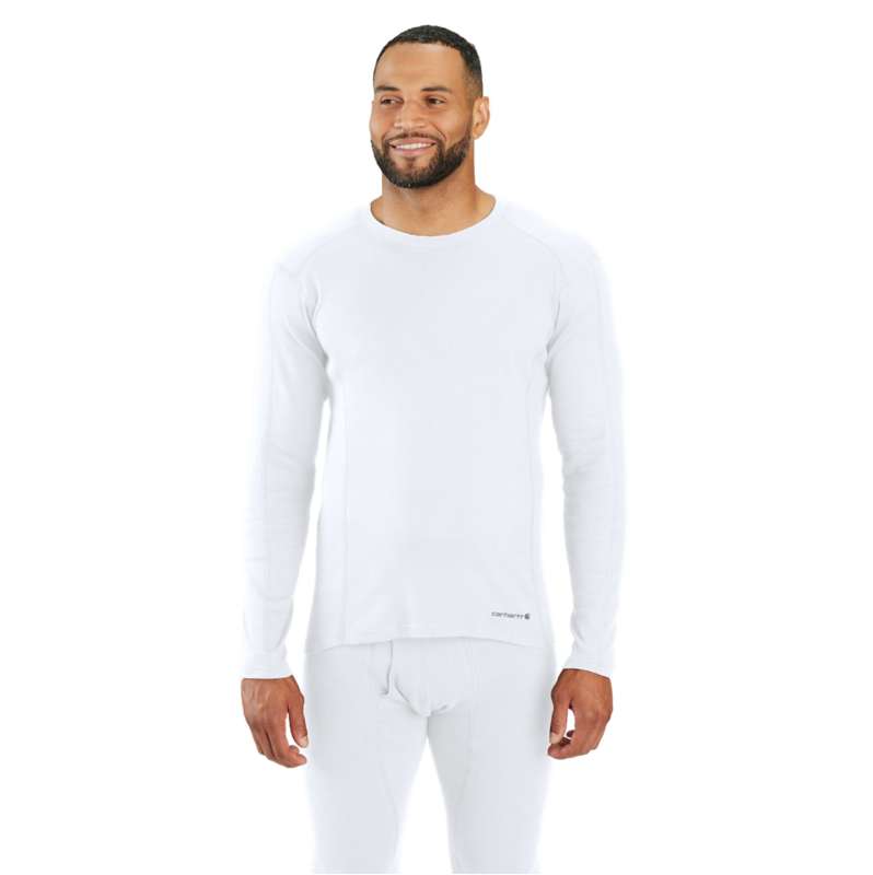 Carhartt  White Midweight Stretch Cotton Rib Base Layer Crewneck