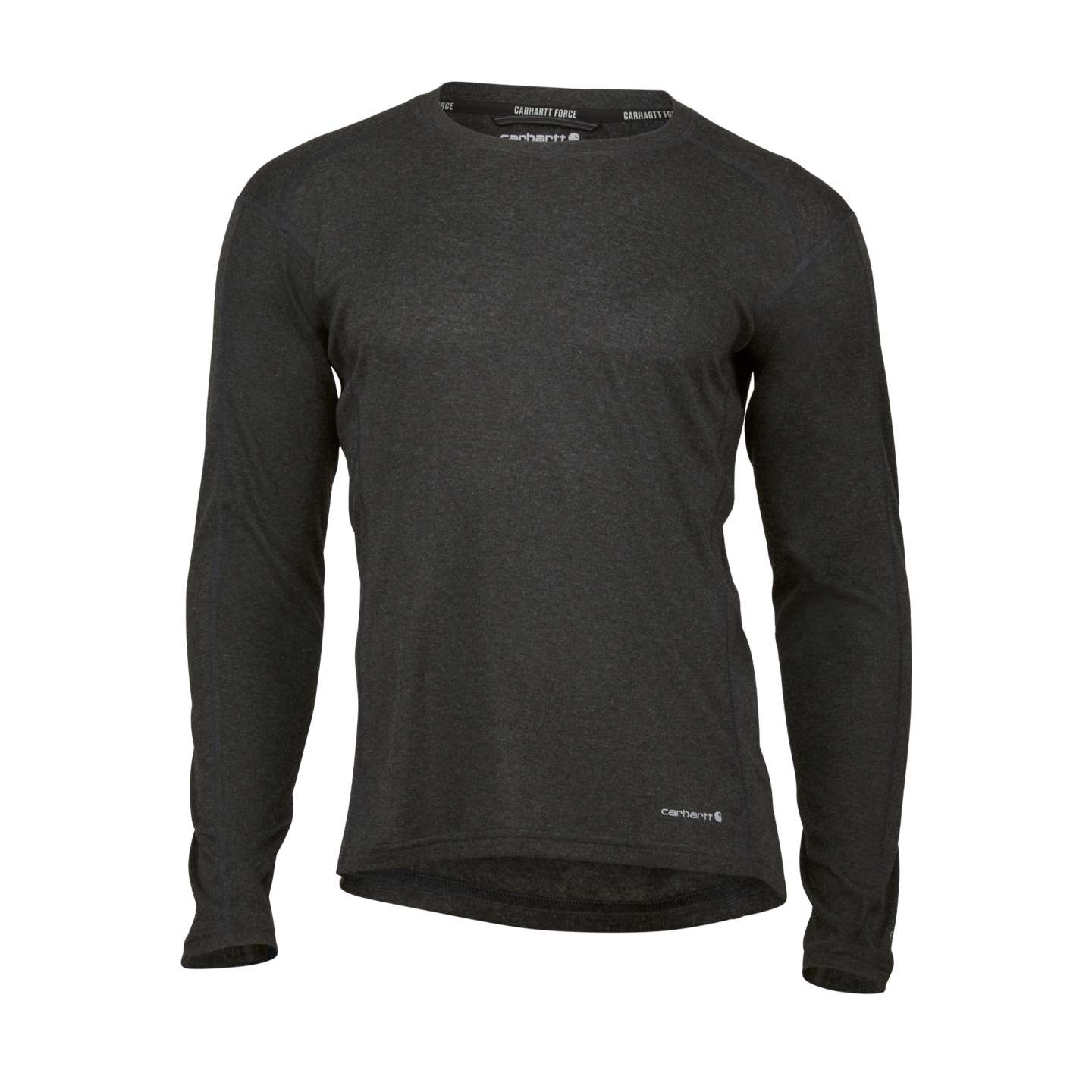 Мужской свитшот Carhartt Force Midweight Stretch Base Layer Crewneck, цвет: Чёрный меланжевый — фото 1