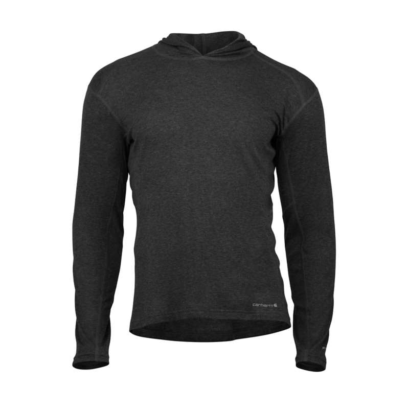 Carhartt  Black Heather Force Midweight Stretch Base Layer Hoodie