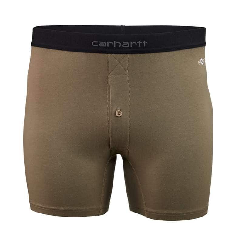 Carhartt  Burnt Olive Carhartt Force® Stretch Cotton 5" Button Fly Boxer Brief