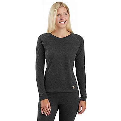 Carhartt Women's BLACK HEATHER Women's Base Layer Thermal Shirt - Force® - Midweight - Poly-Wool