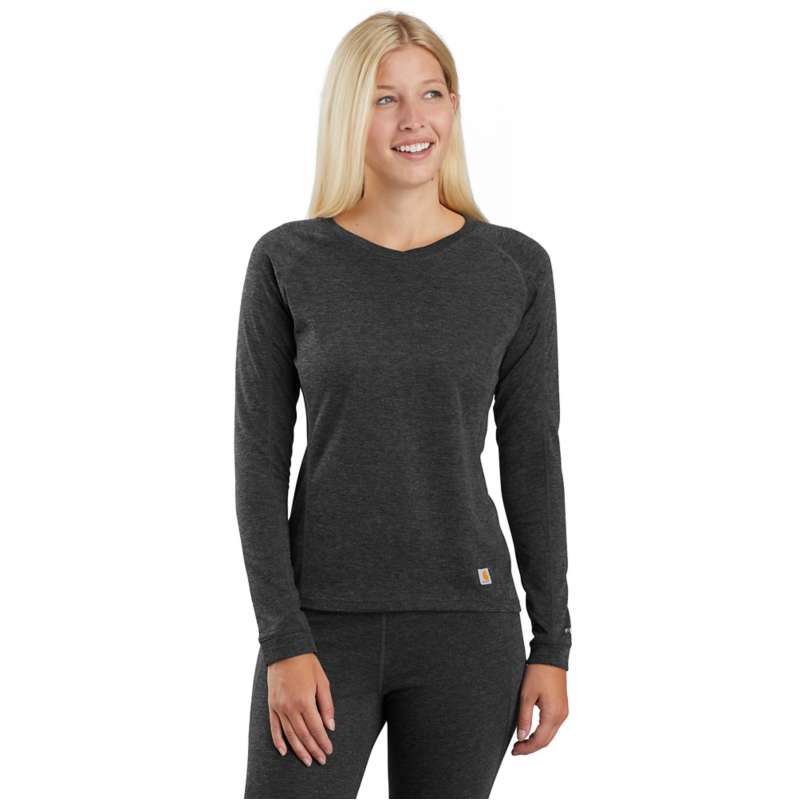 Carhartt  BLACK HEATHER Women's Base Layer Thermal Shirt - Carhartt Force® - Midweight - Poly-Wool