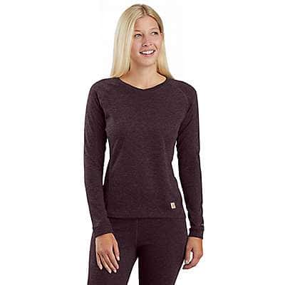 Carhartt Women's Blackberry Heather Women's Base Layer Thermal Shirt - Force® - Midweight - Poly-Wool