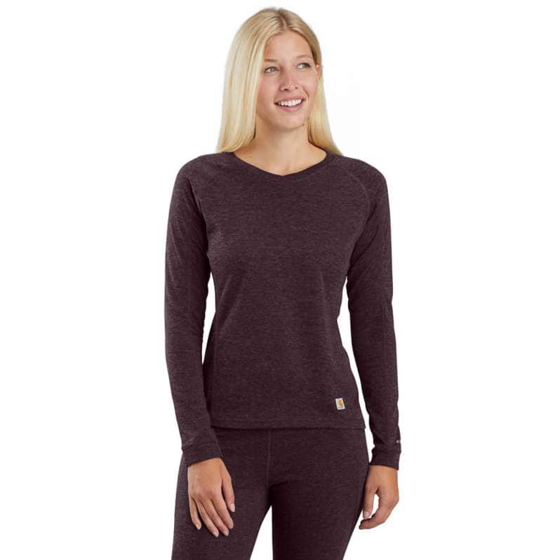 Carhartt  Blackberry Heather Women's Base Layer Thermal Shirt - Force® - Midweight - Poly-Wool