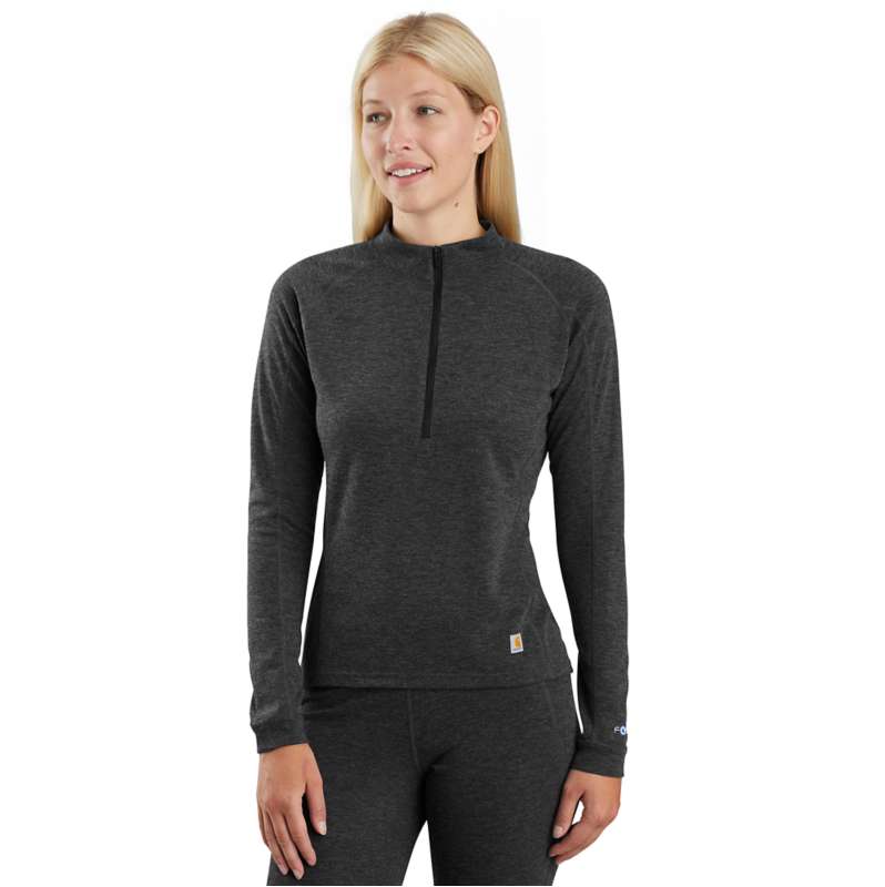 Men's Base Layer Quarter-Zip Thermal Top - Carhartt Force® - Heavyweight -  Poly-Wool