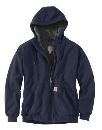 Heavyweight Lined Zip Up Hoodie for Men, Fleece Full Zip Hooded Sweatshirt  with Sherpa Lining