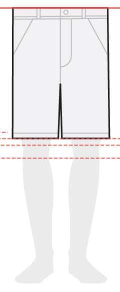 measurements men's shorts 10 inches